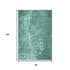 5' X 8' Teal And Ivory Ikat Washable Area Rug With UV Protection