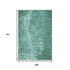 5' X 8' Teal And Ivory Ikat Washable Area Rug With UV Protection