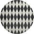 9' X 12' Black And Ivory Diamond Washable Area Rug With UV Protection