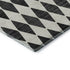 9' X 12' Black And Ivory Diamond Washable Area Rug With UV Protection
