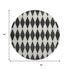 9' X 12' Black And Ivory Diamond Washable Area Rug With UV Protection
