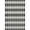 9' X 12' Black And Ivory Diamond Washable Area Rug With UV Protection