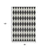 9' X 12' Black And Ivory Diamond Washable Area Rug With UV Protection