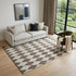 9' X 12' Brown And Ivory Diamond Washable Area Rug With UV Protection