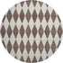 9' X 12' Brown And Ivory Diamond Washable Area Rug With UV Protection