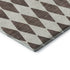 9' X 12' Brown And Ivory Diamond Washable Area Rug With UV Protection