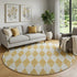 9' X 12' Gold And Ivory Diamond Washable Area Rug With UV Protection