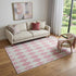 9' X 12' Pink And Ivory Diamond Washable Area Rug With UV Protection