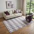 9' X 12' Purple And Ivory Diamond Washable Area Rug With UV Protection