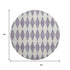 9' X 12' Purple And Ivory Diamond Washable Area Rug With UV Protection