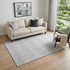 9' X 12' Pewter And Ivory Diamond Washable Area Rug With UV Protection