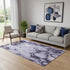 5' X 8' Purple And Ivory Abstract Washable Area Rug With UV Protection