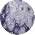 8' Purple And Ivory Abstract Washable Round Rug With UV Protection