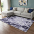 9' X 12' Purple And Ivory Abstract Washable Area Rug With UV Protection