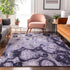 9' X 12' Purple And Ivory Abstract Washable Area Rug With UV Protection