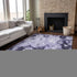 9' X 12' Purple And Ivory Abstract Washable Area Rug With UV Protection