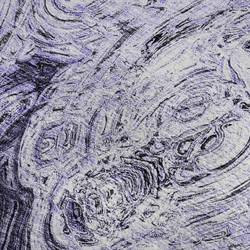 9' X 12' Purple And Ivory Abstract Washable Area Rug With UV Protection