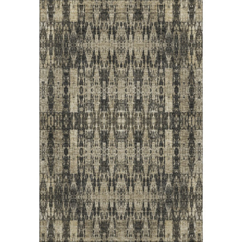 9' X 12' Black And Beige Moroccan Washable Area Rug With UV Protection