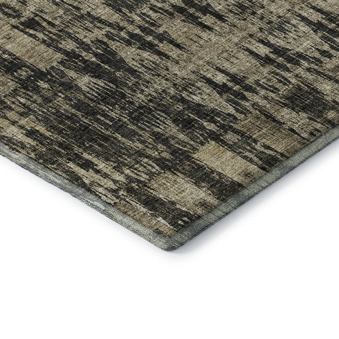 9' X 12' Black And Beige Moroccan Washable Area Rug With UV Protection
