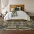 9' X 12' Black And Beige Moroccan Washable Area Rug With UV Protection