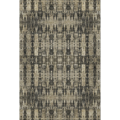 9' X 12' Black And Beige Moroccan Washable Area Rug With UV Protection