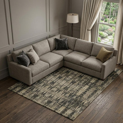 9' X 12' Black And Beige Moroccan Washable Area Rug With UV Protection
