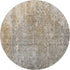 8' Beige And Gray Abstract Washable Round Rug With UV Protection