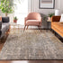9' X 12' Beige And Gray Abstract Washable Area Rug With UV Protection