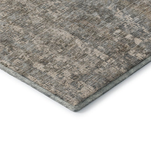 9' X 12' Beige And Gray Abstract Washable Area Rug With UV Protection