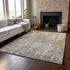 9' X 12' Beige And Gray Abstract Washable Area Rug With UV Protection