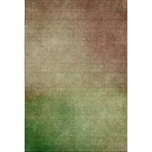 9' X 12' Blush And Green Ombre Washable Area Rug With UV Protection