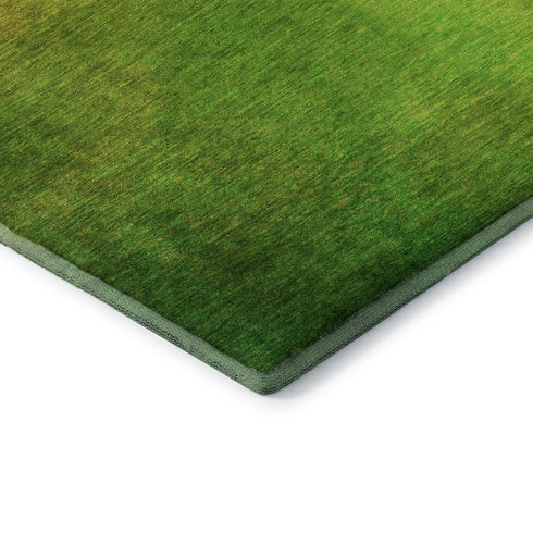 8' X 10' Terra Cotta And Green Ombre Washable Area Rug With UV Protection