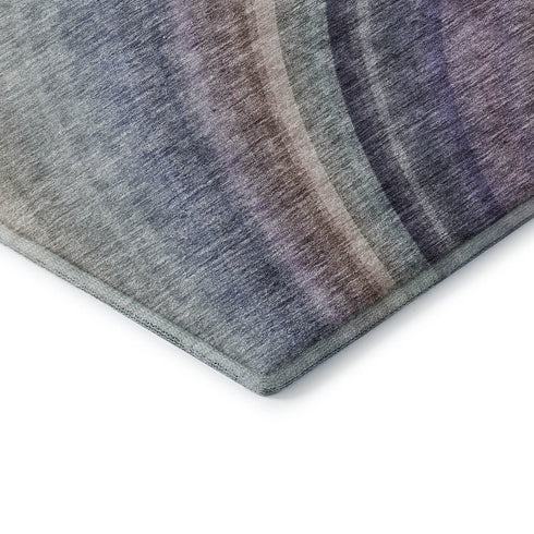 5' X 8' Beige Purple And Blue Ombre Washable Area Rug With UV Protection