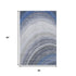 5' X 8' Blue Ivory And Gray Ombre Washable Area Rug With UV Protection