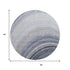 8' Blue Ivory And Gray Ombre Washable Round Rug With UV Protection