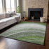 8' X 10' Green Ivory And Gray Ombre Washable Area Rug With UV Protection