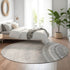 8' Gray Ivory And Beige Ombre Washable Round Rug With UV Protection