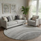 8' Gray Ivory And Beige Ombre Washable Round Rug With UV Protection