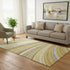 5' X 8' Beige Blue And Ivory Abstract Washable Area Rug With UV Protection