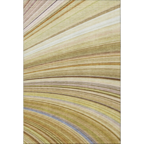 9' X 12' Beige Blue And Ivory Abstract Washable Area Rug With UV Protection