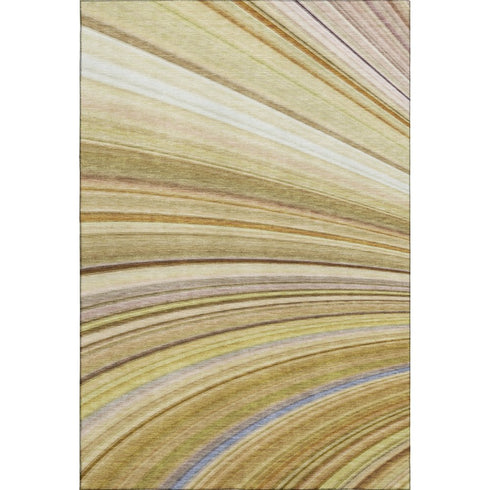 9' X 12' Beige Blue And Ivory Abstract Washable Area Rug With UV Protection