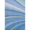 5' X 8' Blue Ivory And Gold Abstract Washable Area Rug With UV Protection