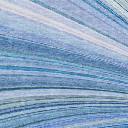 5' X 8' Blue Ivory And Gold Abstract Washable Area Rug With UV Protection