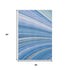 5' X 8' Blue Ivory And Gold Abstract Washable Area Rug With UV Protection