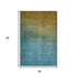 5' X 8' Brown And Blue Ombre Washable Area Rug With UV Protection
