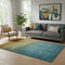 5' X 8' Brown And Blue Ombre Washable Area Rug With UV Protection