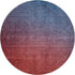 8' Navy Blue And Red Ombre Washable Round Rug With UV Protection