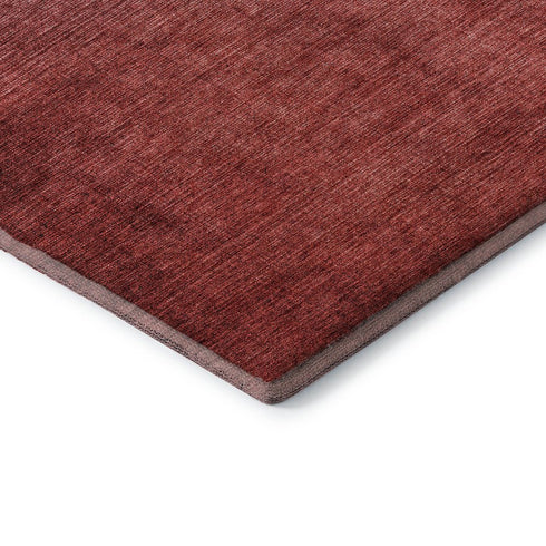 8' Navy Blue And Red Ombre Washable Round Rug With UV Protection