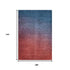 9' X 12' Navy Blue And Red Ombre Washable Area Rug With UV Protection