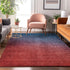 9' X 12' Navy Blue And Red Ombre Washable Area Rug With UV Protection